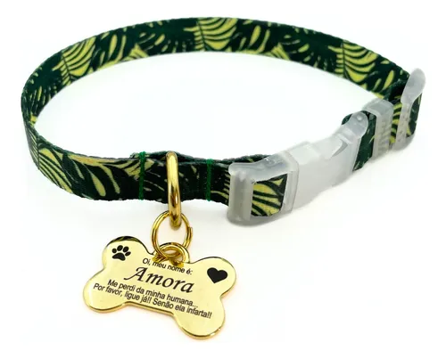 D NQ NP 842483 MLB75697827982 042024 O coleira pet identificaco cplaca gravaco gratis nome e tel